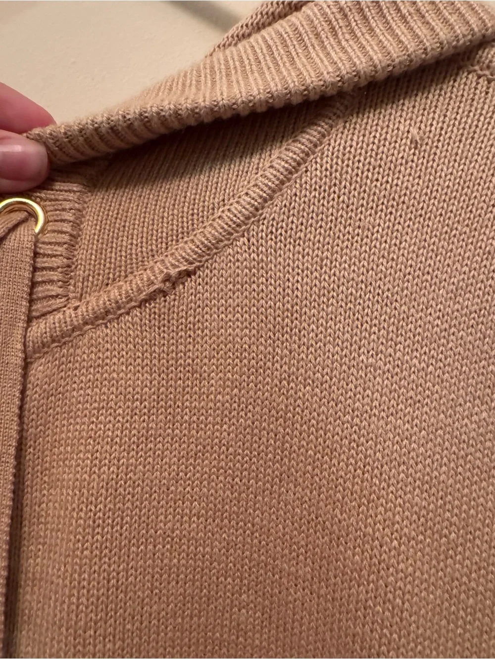 NWT Defect Michael Kors Beige Zip-Up Hooded Sweater